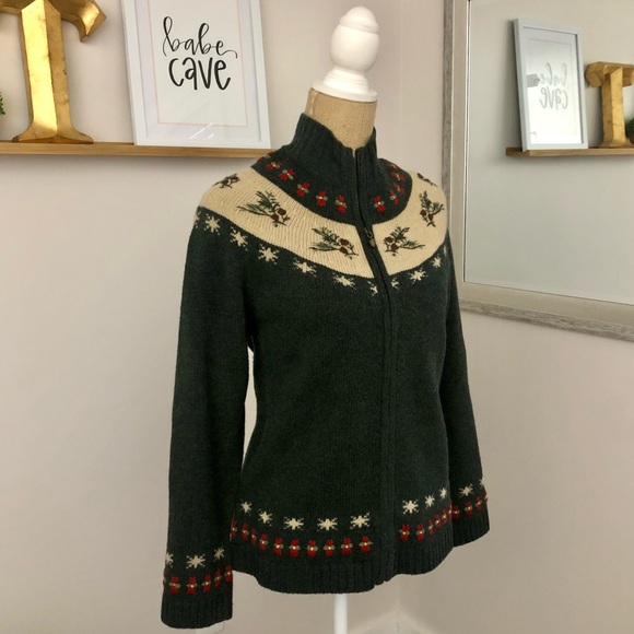 Woolrich Green and Red Cowl Neck Sweater - Picture 11 of 14